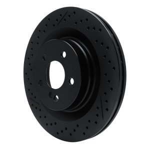 Mercedes-Benz C63 AMG Brake Rotor (1) - Rear - R1 Concepts - Drilled & Slotted - Black - `08-`15